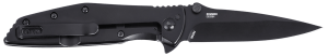 CRKT 7600K SLAG  EDC 2.95" Folding Plain Black Oxide D2 Steel Blade  Black Stainless Steel Handle