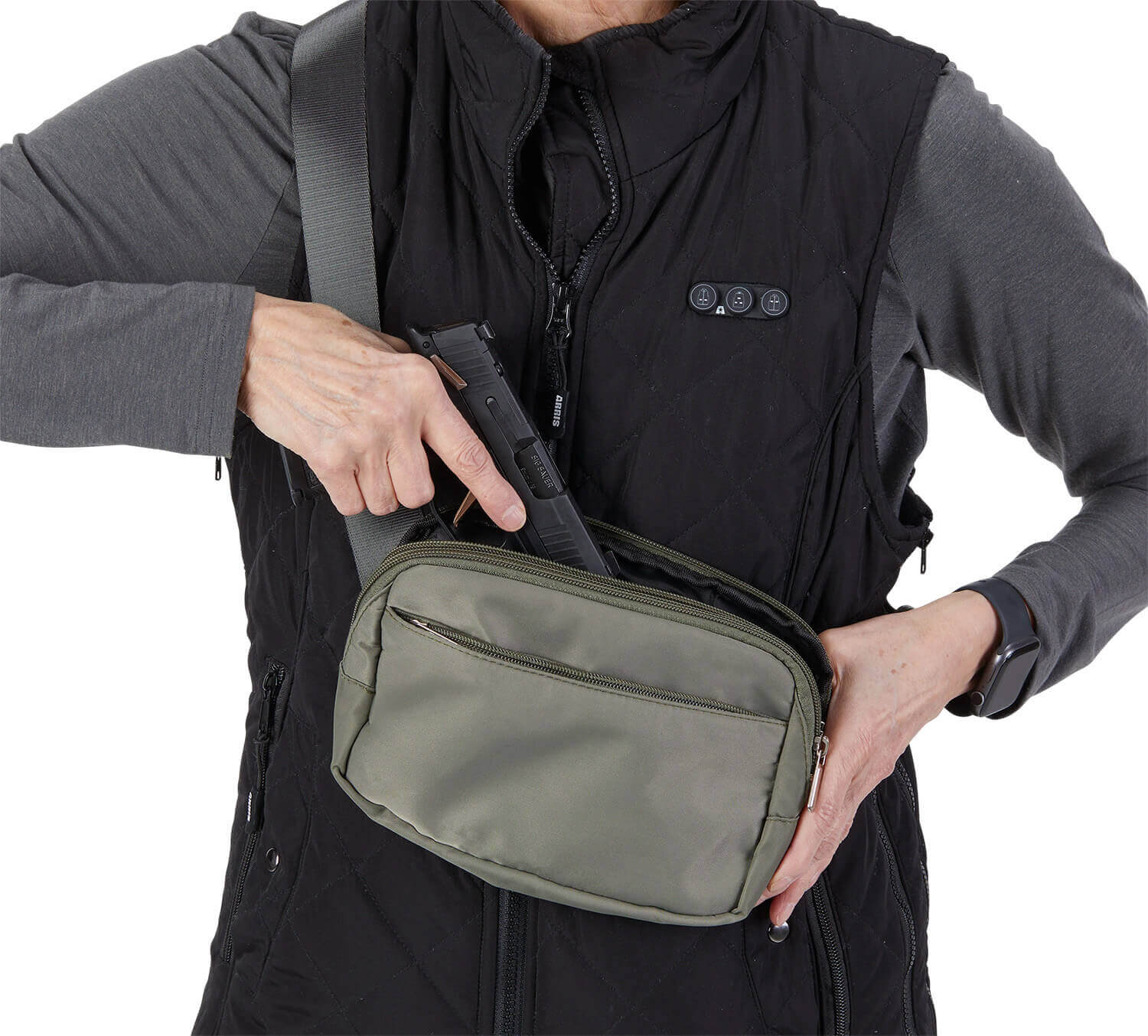 US PeaceKeeper P27106 Suburban Sidekick Pack Green/Grey Polyester - Image 3