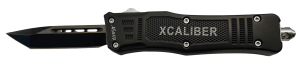 Xcaliber Knife Company  45 ACP  Small 2.75" OTF Tanto Plain Black 440C SS Blade  3.91" Steel Handle
