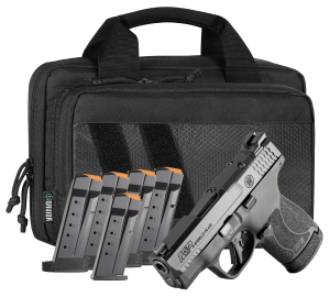 Smith & Wesson 14800 M&P Shield Plus Bundle Compact Slim Frame 9mm Luger 13+1 3.10" Black Armornite Stainless Steel Barrel & Optic Ready/Serrated Slide Black Polymer Frame Black Textured Grip Bag & 6 Mags