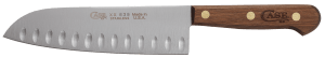 Case 07322 Santoku  7" Fixed Plain Mirror Polished Tru-Sharp SS Blade  Walnut Handle