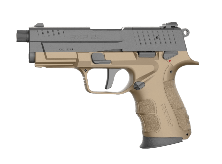 Retay USA RXP22FDEBLKS10TH RXP 22 LR 10+1 4" Threaded Barrel Black Cerakote Optic Ready/Serrated Slide Flat Dark Earth Cerakote Polymer Frame w/Accessory Rail RMR/RMSc Footprint
