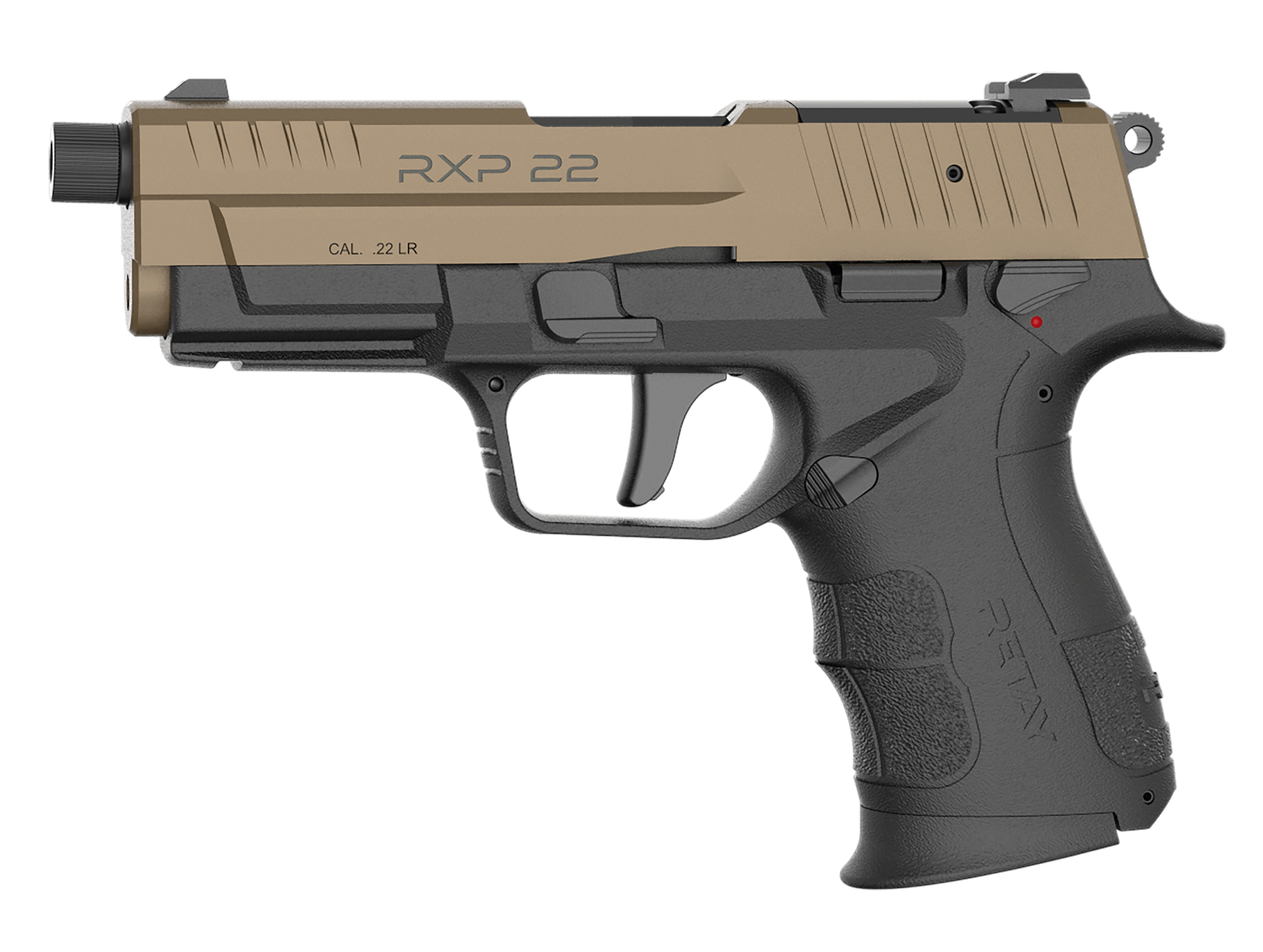 Retay USA RXP22BLKFDES10TH RXP 22 LR 10+1 4" Threaded Barrel Flat Dark Earth Cerakote Optic Ready/Serrated Slide Black Cerakote Polymer Frame w/Accessory Rail RMR/RMSc Footprint