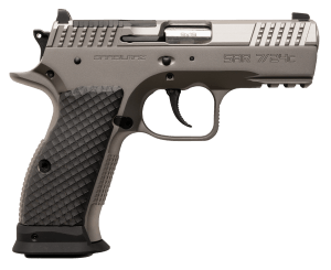 Sarsilmaz SAR7/24C 7/24  Compact 9mm Luger 17+1 3.60" Stainless Barrel  Matte Stainless Steel Optic Cut/Serrated Slide  Frame w/Beavertail & Picatinny Rail  Black Crosshatch G10 Grip  RMR/RMSc Footprint