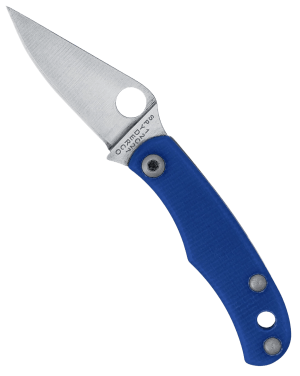 Spyderco C133GBLP Bug 1.27" Satin 12C27 Sandvik SS Blade  Blue Textured G10 Handle