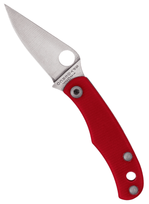 Spyderco C133GRDP Bug 1.27" Satin 12C27 Sandvik SS Blade  Red Textured G10 Handle