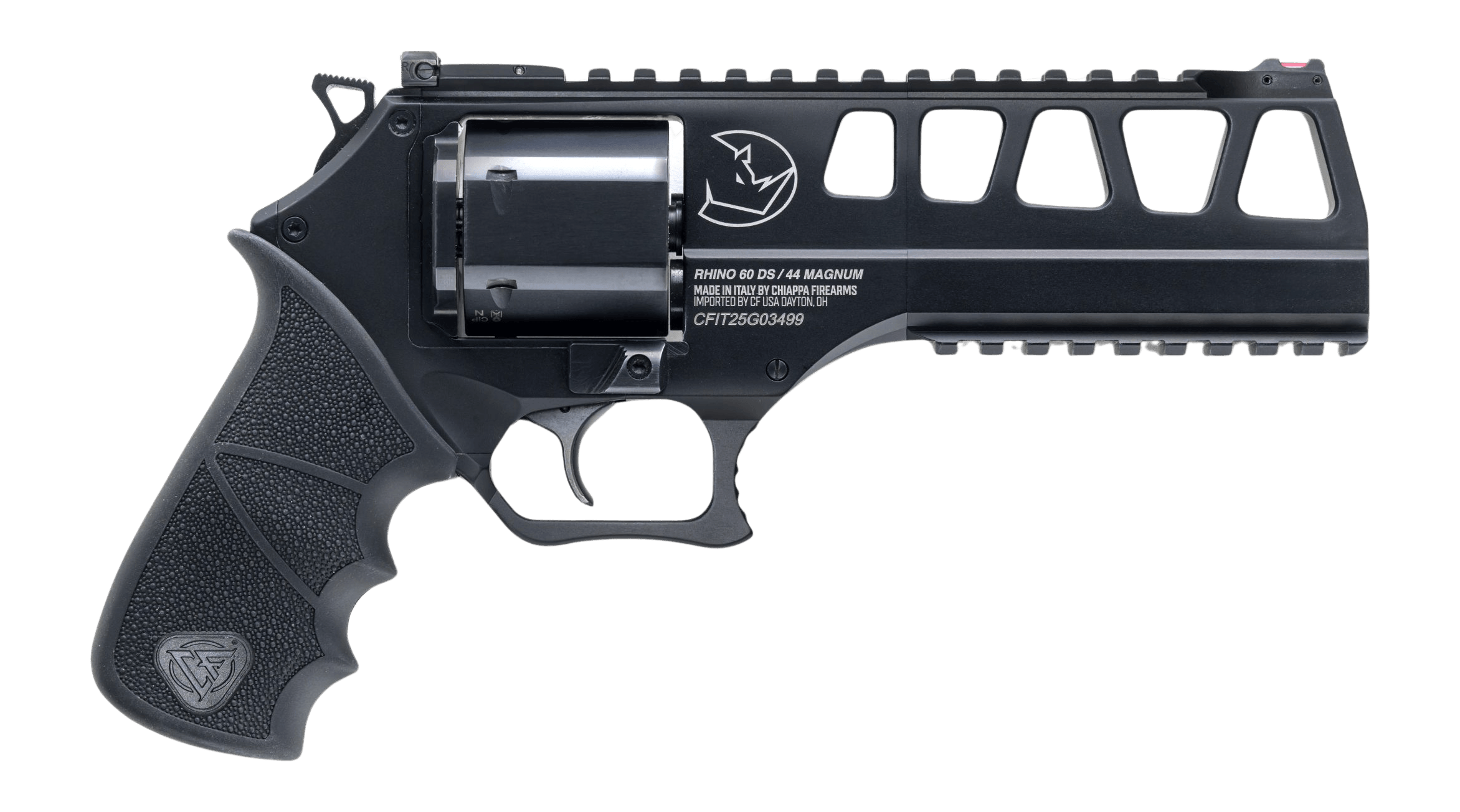 Chiappa Firearms CF340350 60SAR *CA Compliant L Frame 44 Mag 6 Shot 6" Black Steel Barrel & Cylinder Black Alloy Frame Hogue Rubber Grip
