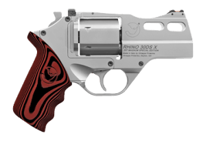 Chiappa Firearms 340353 Rhino 30DSX 357 Mag 6 Shot 3" Stainless Steel Barrel & Cylinder Stainless Alloy Frame Black/Red G10 Grip