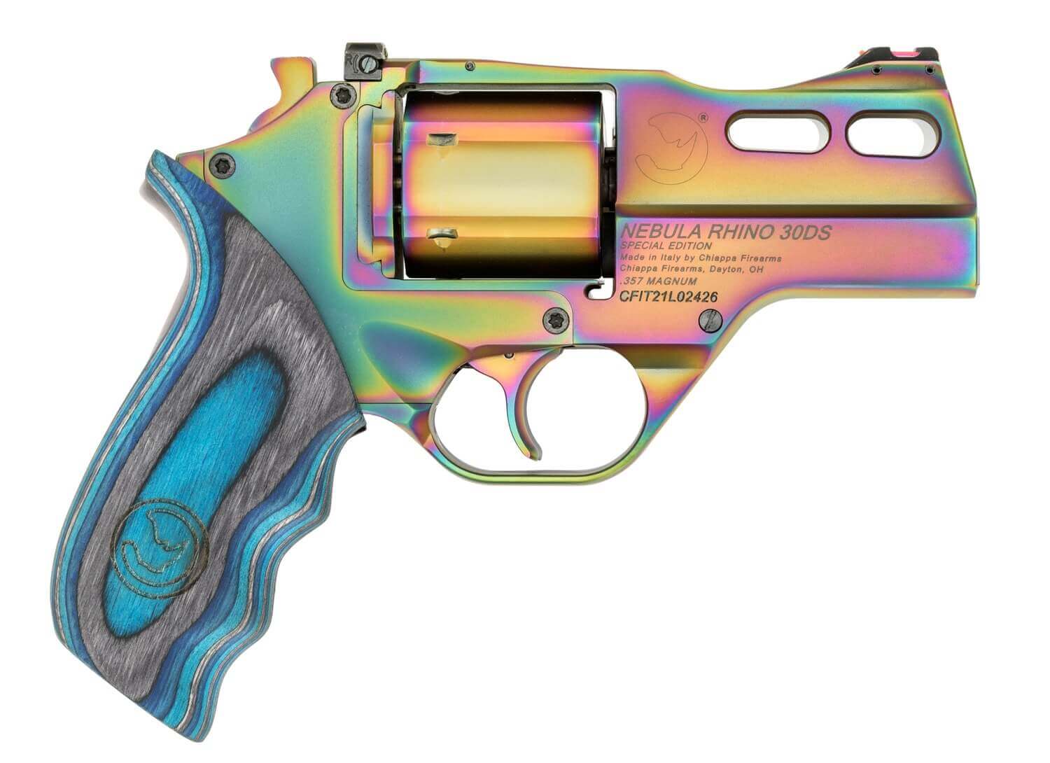 Chiappa Firearms 340354 Rhino 30DS 357 Mag 6 Shot 3" Nebula PVD Steel Barrel & Cylinder Nebula PVD Alloy Frame Blue Laminate Grip - Image 2