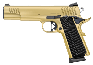 Chiappa Firearms 440233 1911 Superior Full Size Frame 38 Super 8+1 5" Gold Optic Ready/Serrated Slide & Frame  Walnut Grip RMR/RMSc Footprint