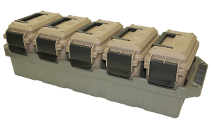 MTM Case-Gard AC5C 5-Can Ammo Crate Mini Dark Earth/Army Green Polypropylene