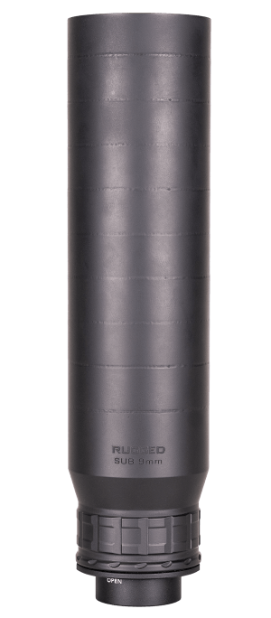 Rugged Suppressors SUB9 SUB9  9mm 1.73" Black Stainless Steel 1.375"x24