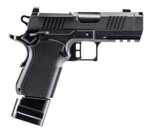 Alpha Foxtrot AA46X1QII-XDBK20-NVC AF1911 Attila Compact 9mm Luger 20+1 3.50" Bull Ramped Compensated Barrel  Black DLC Stainless Steel Optic Ready/Serrated Slide  Black DLC Aluminum Frame w/Beavertail & Picatinny Rail  Aluminum Grip  RMR/RMSc Footprint