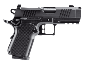 Alpha Foxtrot AA46X1QII-XDBK10-NVC AF1911 Attila Compact 9mm Luger 10+1 3.50" Bull Ramped Compensated Barrel  Black DLC Stainless Steel Optic Ready/Serrated Slide  Black DLC Aluminum Frame w/Beavertail & Picatinny Rail  Aluminum Grip  RMR/RMSc Footprint