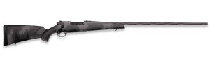 Weatherby MLW01N280AR6B Mark V Live Wild Full Size 280 Ackley Improved 4+1 24" Carbon Gray Cerakote Spiral Fluted Threaded Barrel & Steel Drilled & Tapped Receiver  Black w/Gray & White Accents Fixed Peak 44 Blacktooth Carbon Fiber Stock