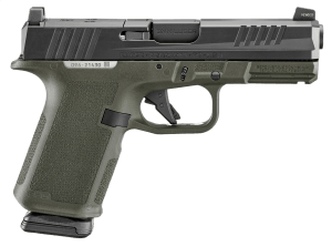 Ruger 19427 RXM  Compact Frame 9mm Luger 15+1 4" Alloy Steel Black FNC Nitride Barrel &  Optic Ready/Serrated Slide  OD Green Polymer Frame w/Accessory Rail  Textured Grip  RMR/RMSc/DeltaPoint Pro Footprint
