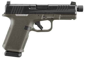 Ruger 19436 RXM 9mm Luger 15+1 4.50" Black FNC Nitride Threaded Barrel & Optic Ready/Serrated Slide  OD Green Polymer Frame w/Accessory Rail  Textured Grip  RMSc/RMR/DeltaPoint Pro Footprint