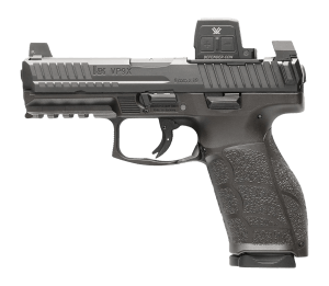 HK 81001357 VP9A1 X w/Optic Full Size Frame 9mm Luger 15+1 4.09" Black Barrel  Black Steel Serrated w/Optic Slide  Black Polymer Frame w/Picatinny Rail  Textured Grip  Vortex CCW