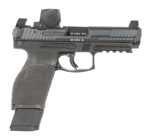 HK 81001350 VP9A1 F w/Optic 9mm Luger 20+1 4.53" Black Barrel & Steel Serrated w/Optic Slide  Black Polymer Frame w/Picatinny Rail  Textured Grip  Vortex CCW