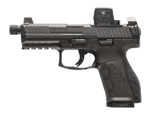 HK 81001367 VP9A1 K Tactical w/Optic 9mm Luger 15+1 4.70" Black Threaded Barrel  Black Steel Serrated w/Optic Slide  Black Polymer Frame w/Picatinny Rail  Textured Grip  Vortex CCW