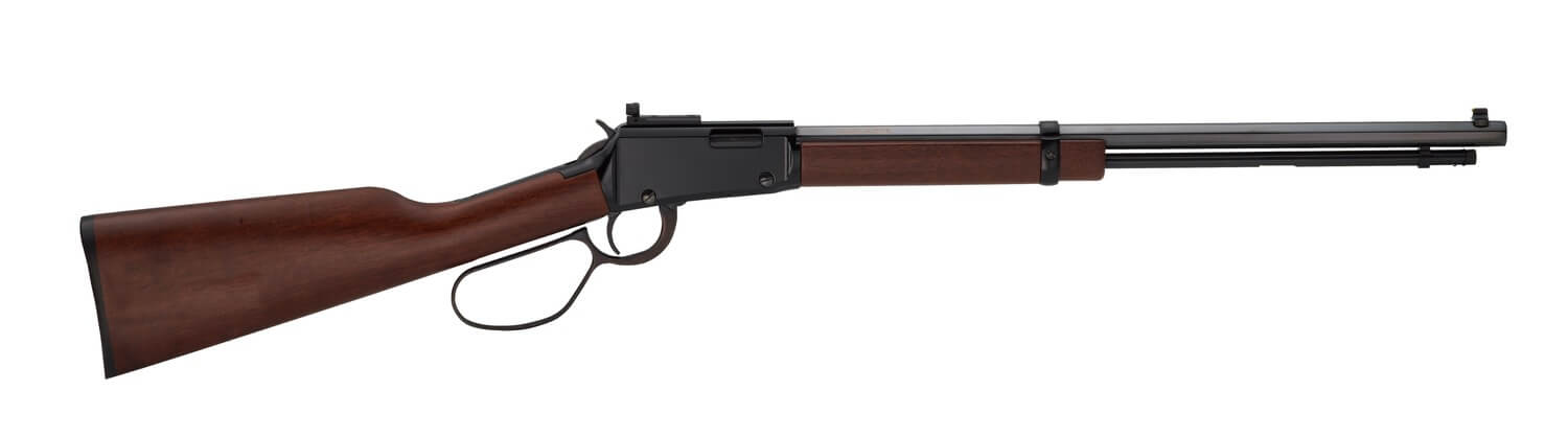 Henry H001TP22M Tracker Carbine 22 WMR 13+1 20″ Blued Octagon Barrel Black Aluminum Grooved Receiver American Walnut Fixed w/Pistol Grip Stock Henry H001TP22M Tracker Carbine 22 WMR 13+1 20″ Blued Octagon Barrel Black Aluminum Grooved Receiver American Walnut Fixed w/Pistol Grip Stock