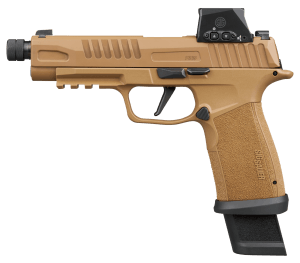 Sig Sauer 365XF9CTACTBRXSL P365 Fuse TACOPS w/Optic 9mm Luger 21+1 5.10" Black DLC Threaded Barrel  Coyote Cerakote Stainless Steel Serrated w/Optic Slide & Frame w/Beavertail & Picatinny Rail  Textured Grip  Sig ROMEO-X SIG-LOC Red Dot