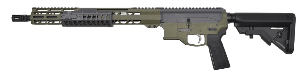 Bilson Arms A2FCS4920R1 BA-15FC 300 Blackout 20+1 16" Black Threaded Barrel Sniper Gray & Green Cerakote Aluminum Receiver w/Picatinny Rail M-LOK Handguard B5 Bravo Black Polymer Stock B5 Grip Right Hand