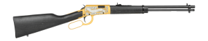 Rossi RL22181WD-GLD2RR Rio Bravo  22 LR 15+1 18" Black Oxide Polished Barrel  Gold Cerakote Aluminum Receiver  Fixed Wood Stock