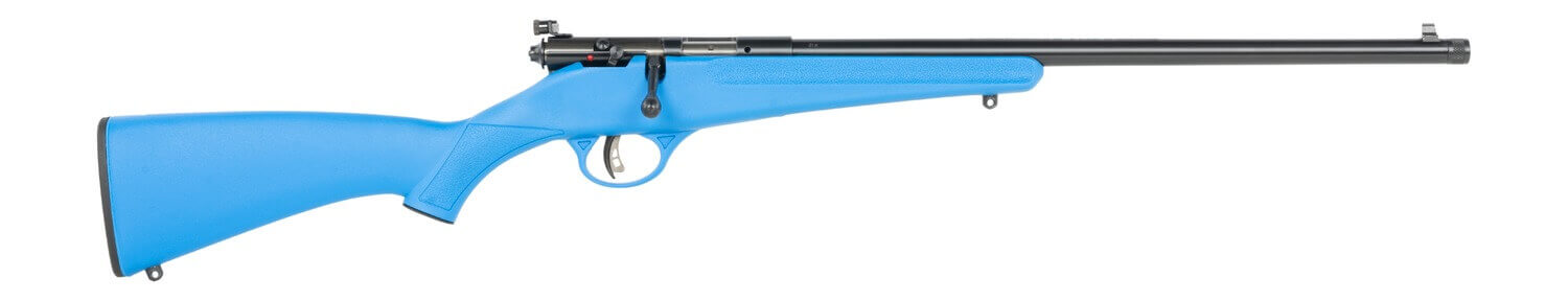 Savage Arms Rascal F-SR 22 LR 1rd 16.13" Matte Black Single Shot Threaded Barrel Blue Synthetic Stock Right Hand - Image 4