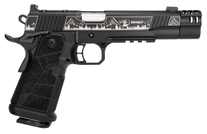 Kimber Mfg  Inc 3600305 DS Warrior Camp Guard Elite Full Size 10mm Auto 18+1 5" Matte Stainless Compensated Barrel  KimPro Black Stainless Steel Engraved Lightening Cut/Optic Ready/Serrated Slide  Black Stainless Steel Frame w/Beavertail & Picatinny Rail