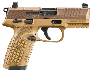FN 66-102318 502 MRD 22 LR 10+1 4" Black Target Crown Barrel  Flat Dark Earth Optic Ready/Serrated Slide  Flat Dark Earth Polymer Frame w/Picatinny Rail  Textured Grip  Ambidextrous