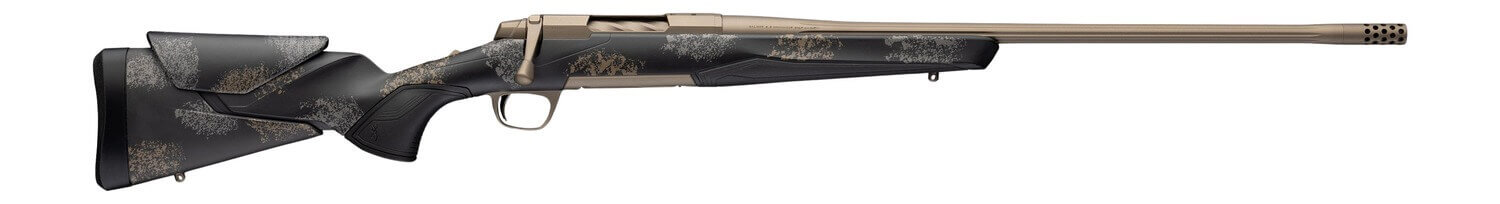 Browning 036142298 X-Bolt 2 Speed HD Full Size 7mm PRC 3+1 24" Smoked Bronze Cerakote Fluted Threaded Barrel Smoked Bronze Cerakote Steel Drilled & Tapped Receiver Bronze/Gray Camo w/Black Overmold Adj Vari-Tech Synthetic Stock Right Hand - Image 4