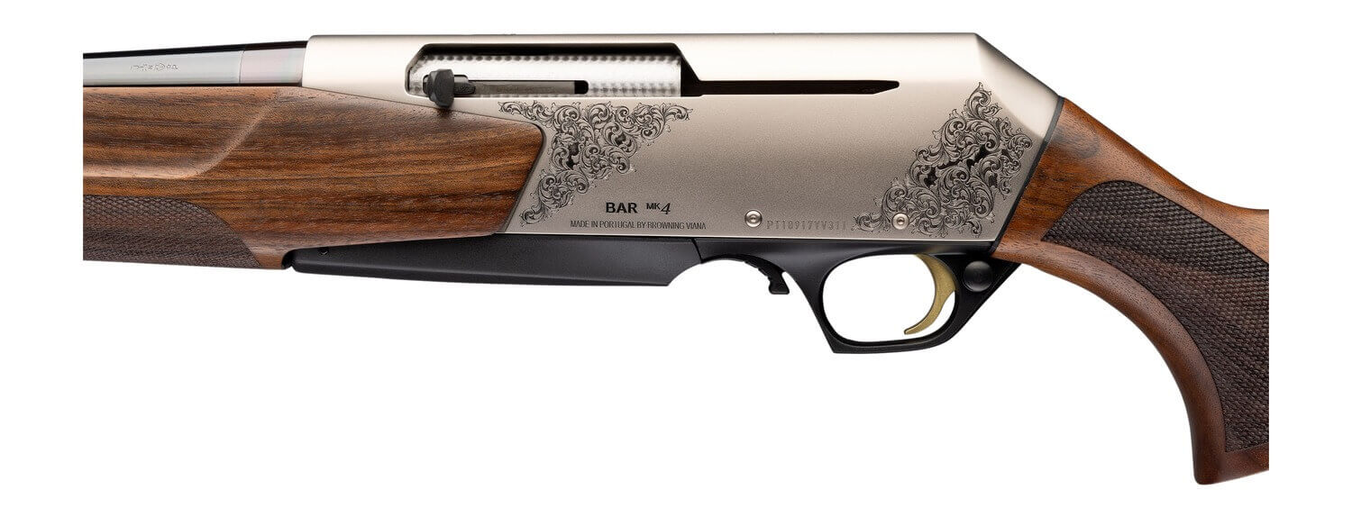 Browning 039032227 BAR MK4 Medallion Full Size 7mm Rem Mag 3+1 24" Polished Blued Fluted Barrel Matte Nickel Engraved Aluminum Alloy Drilled & Tapped Receiver Oiled Turkish Walnut Fixed Stock Left Hand - Image 3