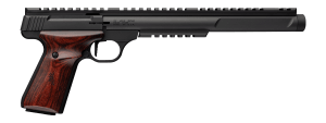 Browning 051613490 Buck Mark Hunter Varmint SR 22 LR 10+1 10.50" Matte Black Threaded Barrel  Matte Black Aluminum Frame w/Top & Lower Picatinny Rail  Rosewood Laminate w/Buckmark Grip