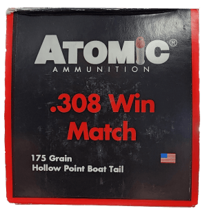 Atomic Ammunition 00428 308Win 175gr Boat Tail Hollow Point 50 Per Box/10 Case