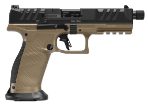 Walther Arms 2871955 PDP Pro SD Full Size 9mm Luger 10+1 5.10" Black Threaded Barrel  Black Optic Ready/Serrated Slide  Flat Dark Earth Polymer Frame w/Picatinny Rail  Textured Polymer Grip