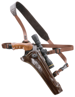 Galco KH130H Kodiak Hunter Chest Holster Havana Brown Leather Shoulder/Torso Strap Fits S&W N Frame Fits Ruger Blackhawk 7.50" Right Hand