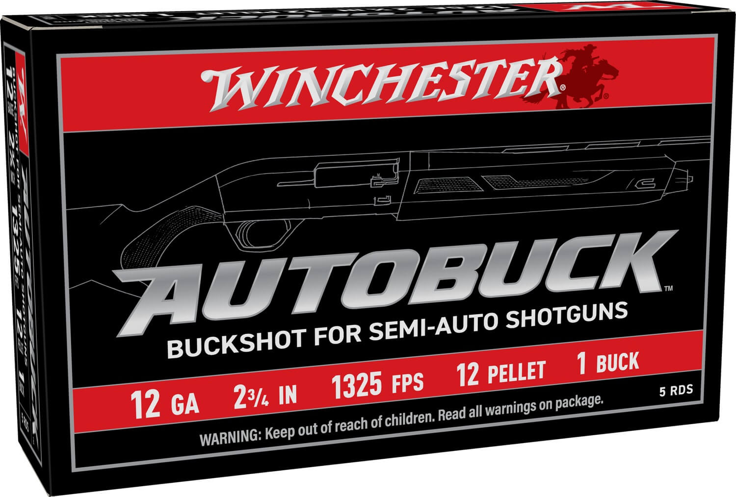 Winchester Ammo USAB121 12Gauge 2.75″ 12Pellets 1Buck Shot 5 Per Box/50 Case Winchester Ammo USAB121 12Gauge 2.75″ 12Pellets 1Buck Shot 5 Per Box/50 Case