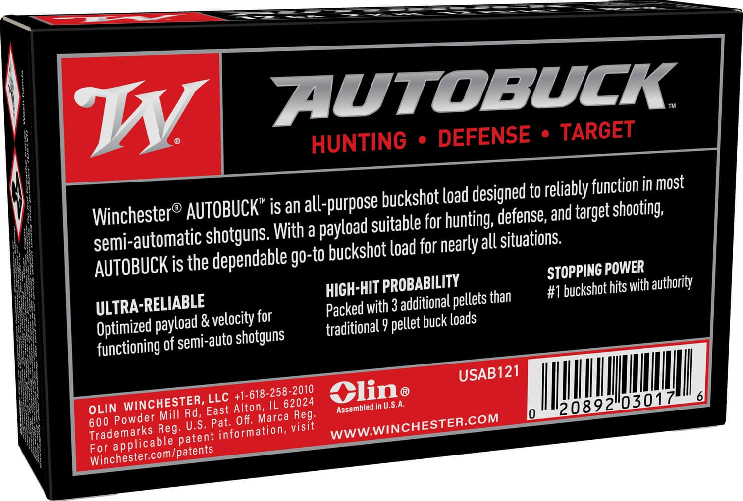 Winchester Ammo USAB121 12Gauge 2.75″ 12Pellets 1Buck Shot 5 Per Box/50 Case Winchester Ammo USAB121 12Gauge 2.75″ 12Pellets 1Buck Shot 5 Per Box/50 Case