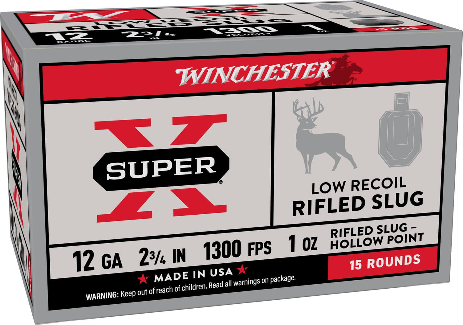 Winchester Ammo X12RS15VPR Super X 12Gauge 2.75″ 1oz Slug Shot 15 Per Box/10 Case Winchester Ammo X12RS15VPR Super X 12Gauge 2.75″ 1oz Slug Shot 15 Per Box/10 Case