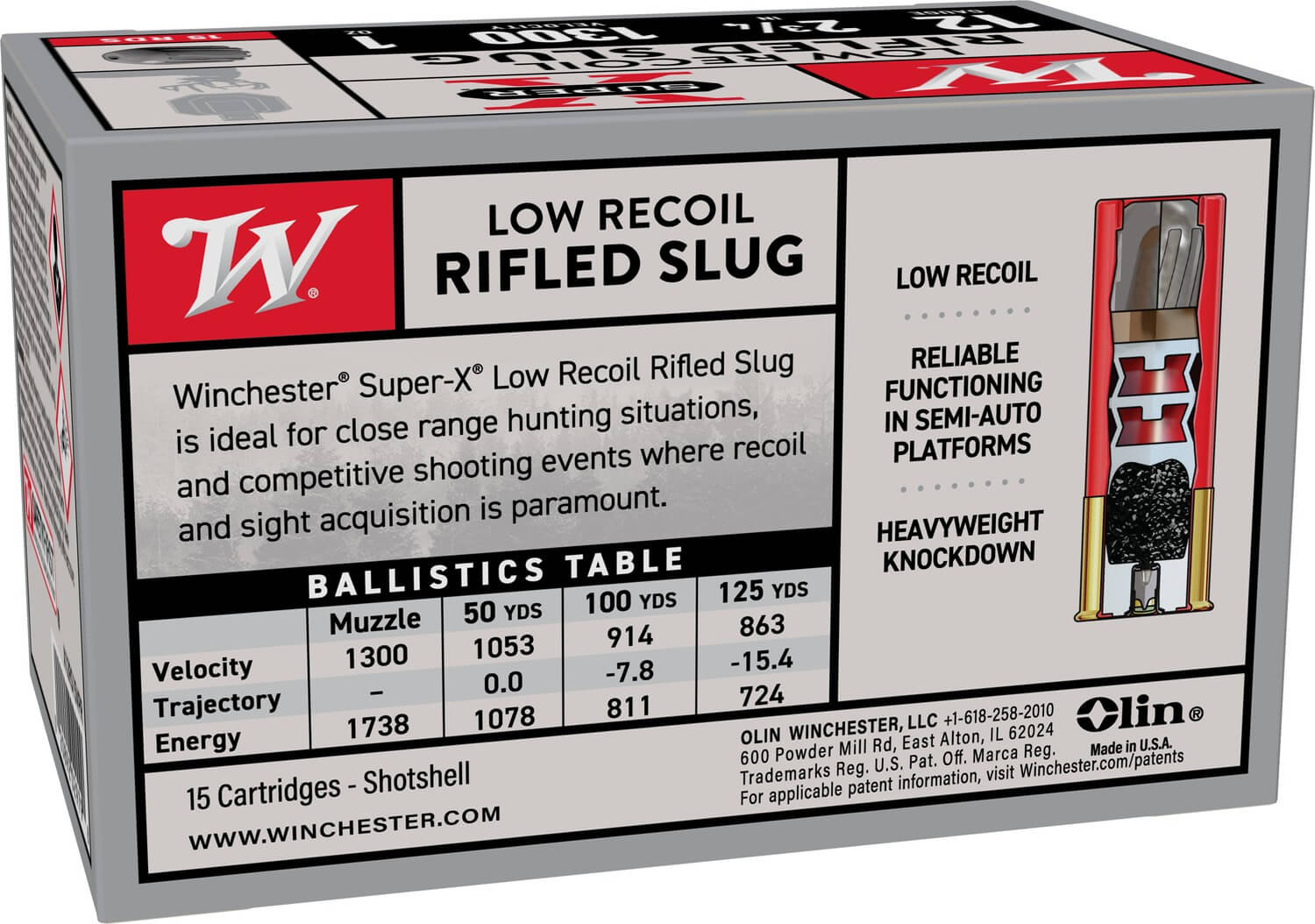 Winchester Ammo X12RS15VPR Super X 12Gauge 2.75″ 1oz Slug Shot 15 Per Box/10 Case Winchester Ammo X12RS15VPR Super X 12Gauge 2.75″ 1oz Slug Shot 15 Per Box/10 Case