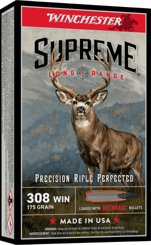Winchester Ammo S308BC Supreme Long Range 308Win 175gr BC Max 20 Per Box/10 Case