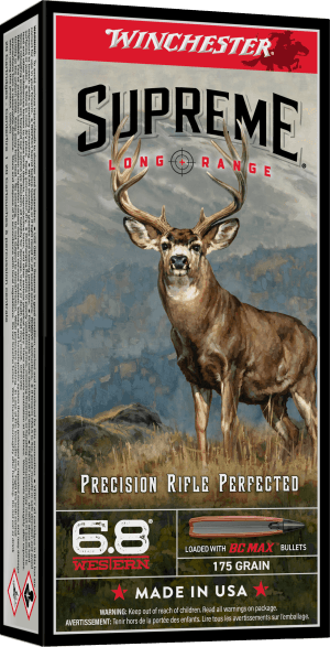 Winchester Ammo S68WBC Supreme Long Range 6.8Western 175gr BC Max 20 Per Box/10 Case