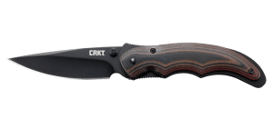 CRKT 1105KC Endorser  EDC 3.18" Folding Drop Point Plain Black Oxide 8Cr14MoV SS Blade  Black/Brown G10 Handle