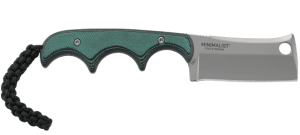 CRKT 2383C Minimalist  2.13" Fixed Cleaver Plain Bead Blasted 5Cr15MoV SS Blade  Green Micarta Handle