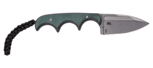 CRKT 2396C Minimalist  2.15" Fixed Spear Point Plain Stonewashed 8Cr13MoV SS Blade  Green Micarta Handle