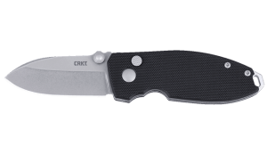 CRKT 2474C SQUID  EDC 2.27" Folding Plain Stonewashed D2 Steel Blade  Black G10 Handle
