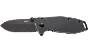 CRKT 2493C SQUID  EDC 2.37" Folding Plain Stonewashed 8Cr14MoV SS Blade  Black Stainless Steel Handle