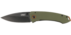 CRKT 2520C Tuna  EDC 3.22" Folding Plain Stonewashed 8Cr14MoV SS Blade  OD Green G10 Handle