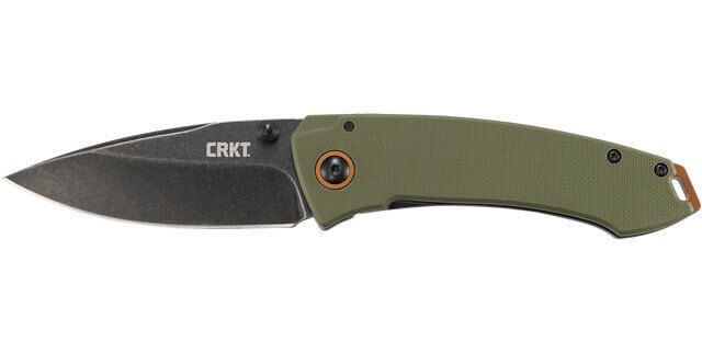 CRKT 2520C Tuna EDC 3.22" Folding Plain Stonewashed 8Cr14MoV SS Blade OD Green G10 Handle - Image 4